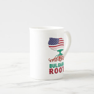 Taza De Porcelana Raíces búlgaras norteamericanas