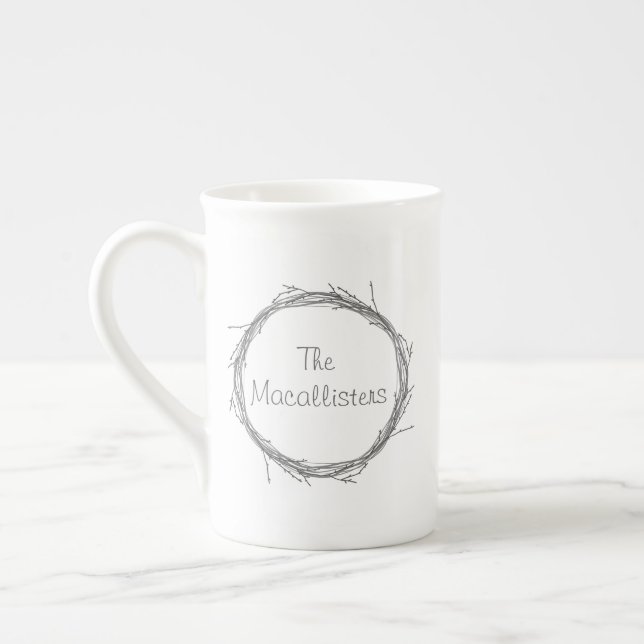 Taza De Porcelana Ramitas y vides (Izquierda)