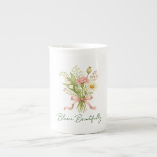 Taza De Porcelana Ramo de flores silvestres en acuarela Bloom Beauti