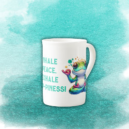 Taza De Porcelana Rana verde inhalatoria moderna |