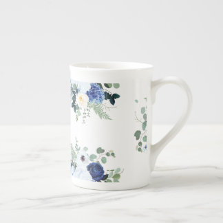 Taza De Porcelana Ranunculus Anemone Hydrangea Rosa Fondo blanco
