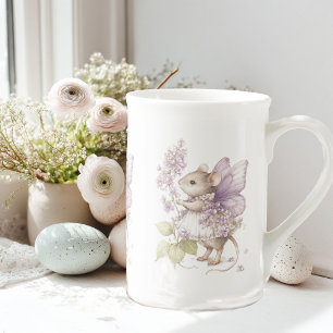 Taza De Porcelana ratón lindo con alas de mariposa