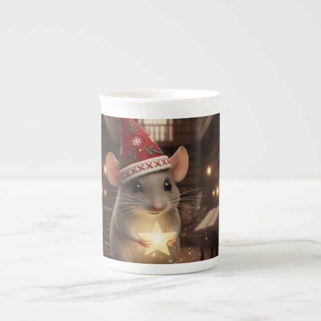 Taza De Porcelana Ratón mágico de hongos de China (Frente)
