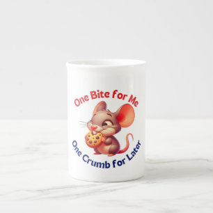 Taza De Porcelana Ratón personalizado con galleta crujiente