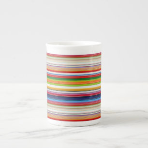 Taza De Porcelana Rayas calientes y coloridas