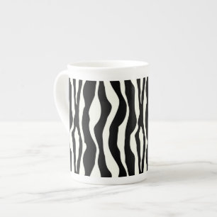 Taza De Porcelana Rayas de la cebra - blancos y negros