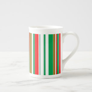 Taza De Porcelana Rayas de la temporada de vacaciones de Navidad mod