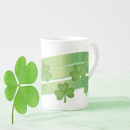 Taza De Porcelana Rayas Shamrock