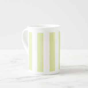 Taza De Porcelana Rayas verticales blancas y lima claro