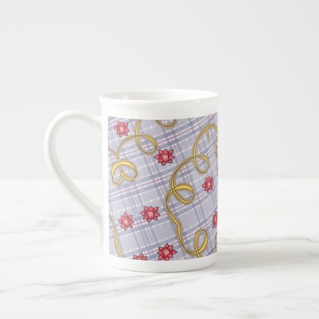 Taza De Porcelana Rayo Verde Rojo Feliz Navidad Azul Plástico Rojo (Izquierda)