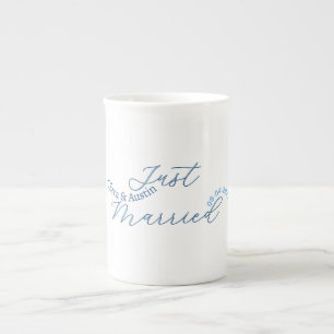 Taza De Porcelana Recién casados agregar nombre de la pareja fecha a