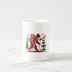 Taza De Porcelana Recorrido salvaje Explorador de osos Imprimir arte