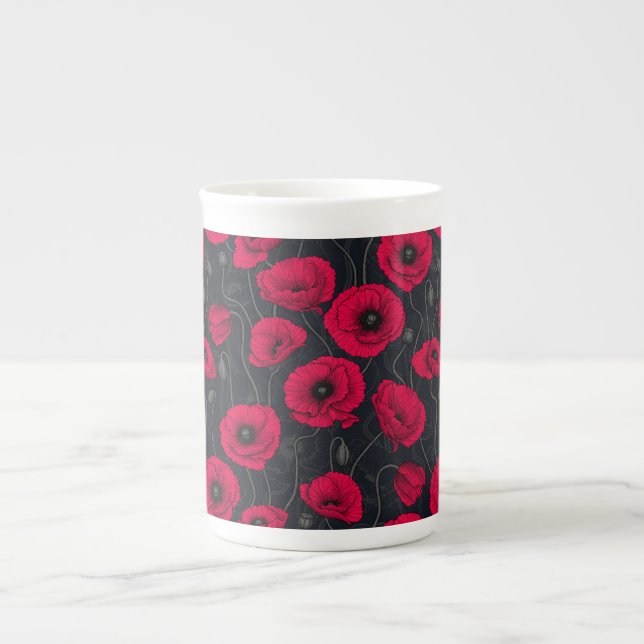 Taza De Porcelana Red Poppies (Frente)