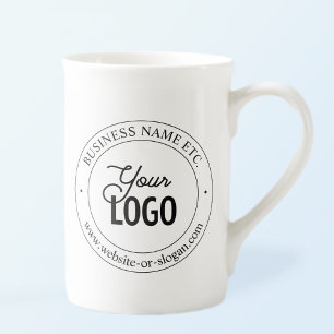 Taza De Porcelana Reemplazo de logotipo fácil y texto personalizable