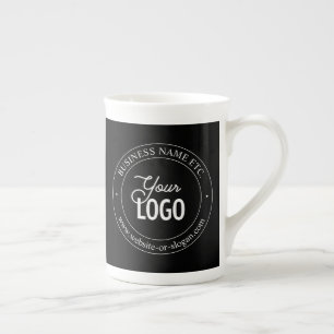 Taza De Porcelana Reemplazo de logotipo fácil y texto personalizable