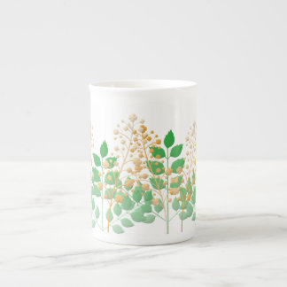 Taza De Porcelana Regalo de la Copa China de Huesos con flores y hoj