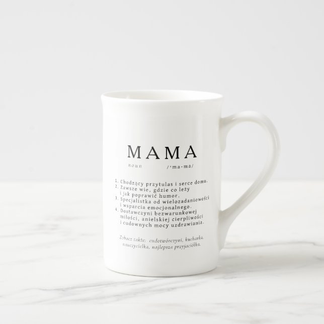 Taza De Porcelana Regalo de Mamá polaco - Definición de MAMA (Derecha)