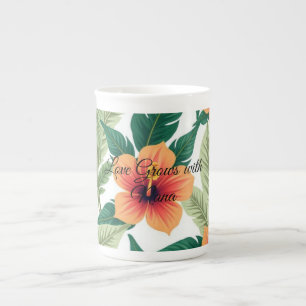 Taza De Porcelana Regalo del Día de la Madre Hibisco Tropical para l