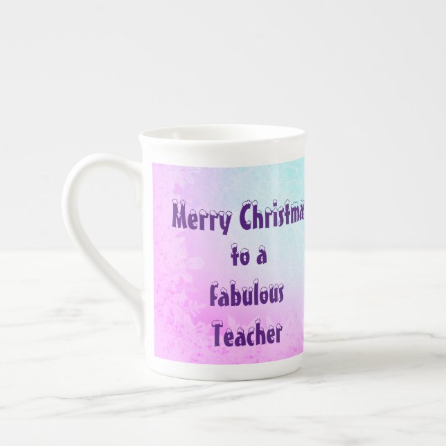 Taza De Porcelana Regalo del maestro de navidad de Feliz (Izquierda)