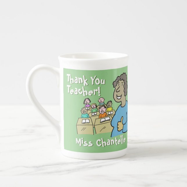 Taza De Porcelana Regalo del profesor. Gracias profesora de escuela  (Izquierda)