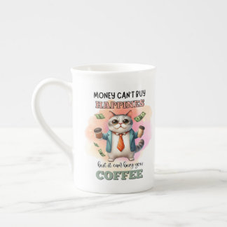 Taza De Porcelana Regalo divertido para amantes de gatos: el dinero