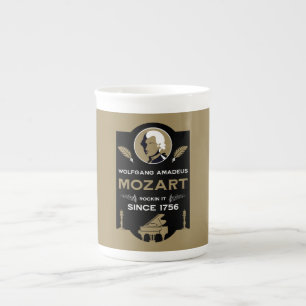 Taza De Porcelana Regalo para amante de la música de Mozart
