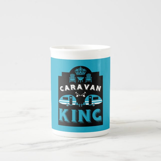 Taza De Porcelana Regalos De Caravana King Para Los Campers (Frente)