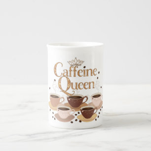 Taza De Porcelana Reina de cafeína - Elegante café de China