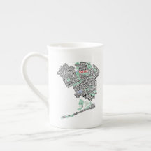 Reinas, NYC Mapa de Arte de Word Mug