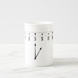 Taza De Porcelana Reloj de Numerales Etíopes