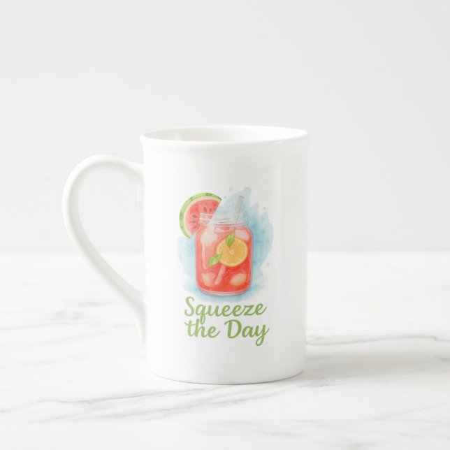 Taza De Porcelana Reprimir el día - Mug de especialidad (Izquierda)