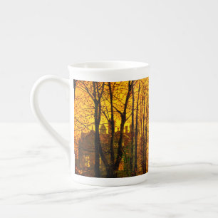 Taza De Porcelana Resplandor de octubre John Atkinson Grimshaw