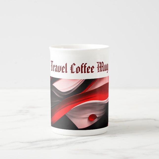 Taza De Porcelana Resumen Colección Negra y Roja Audaz Diseño Modern (Frente)