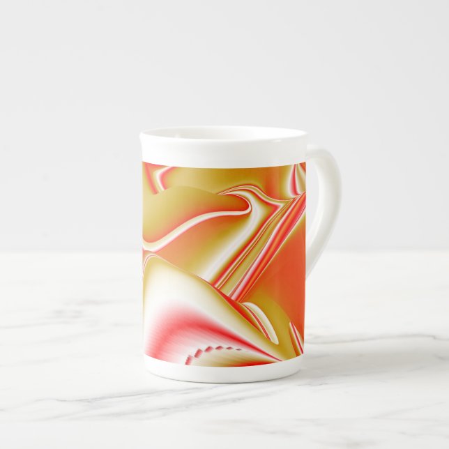 Taza De Porcelana Resumen de amor y oro en 3D Rainbowart (Derecha)
