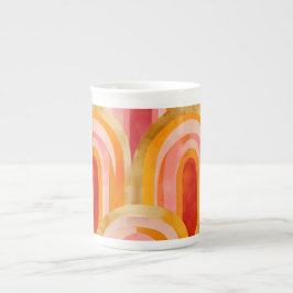 Taza De Porcelana Resumen Naranja Rojo Amarillo Oro Rosa