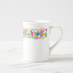 Taza De Porcelana Retro Tree Baubles Line mug bone china