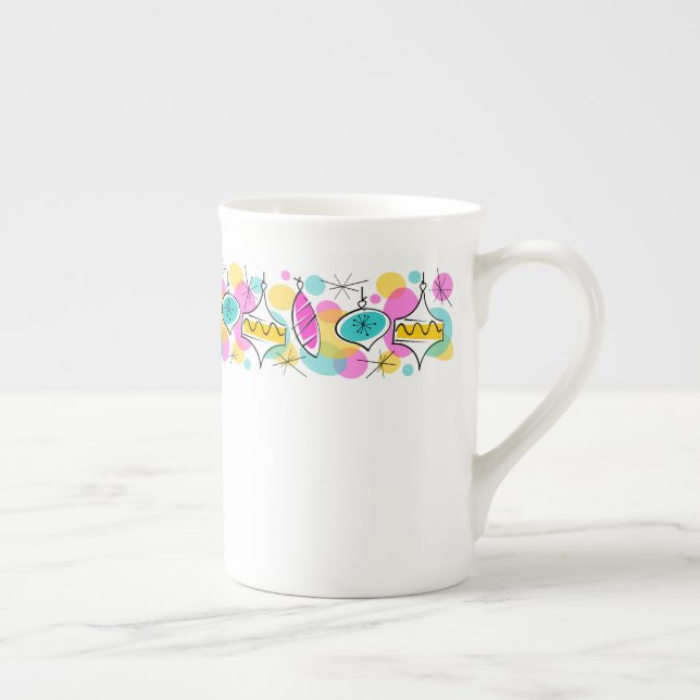 Taza De Porcelana Retro Tree Baubles Line mug bone china (Derecha)