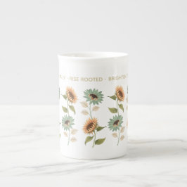 Taza De Porcelana Rise Rooted Sunflower