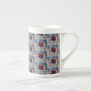 Taza De Porcelana Robin navidades