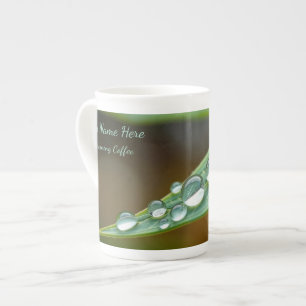 Taza De Porcelana Rocío Matutino Fresco Macro Detalle Personalizado