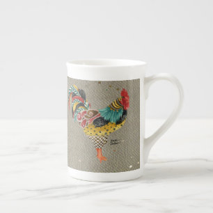 Taza De Porcelana Rooster Mardi Bone China Mug