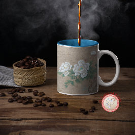 Taza De Porcelana Rosa blanca