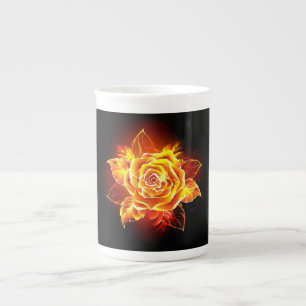 Taza De Porcelana Rosa de incendios en auge