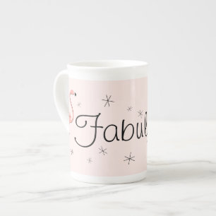 Taza de porcelana rosa flamenco ¡Fabulosa!