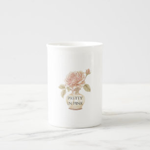 Taza De Porcelana Rosa Pretty in Pink en Jarrón