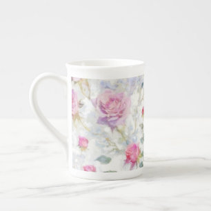Taza De Porcelana Rosas