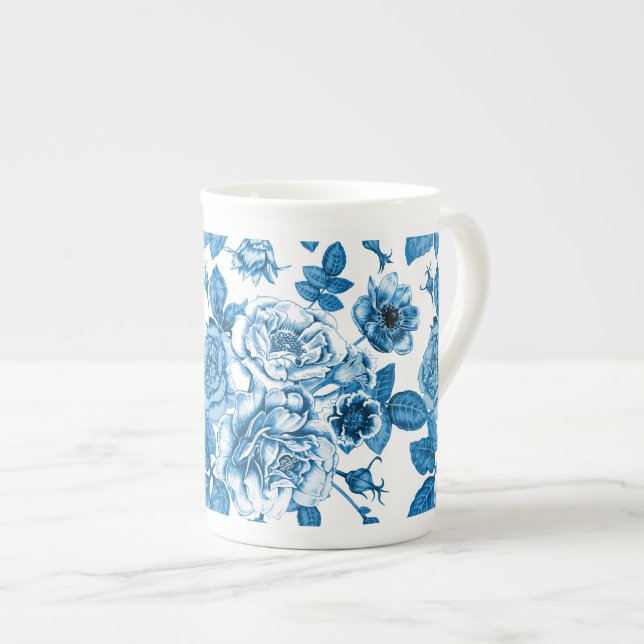 Taza De Porcelana Rosas azules (Derecha)