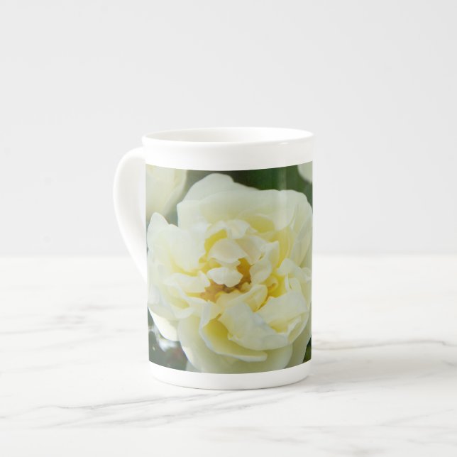 Taza De Porcelana Rosas blancas para positivo (Izquierda)