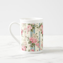 Taza De Porcelana Rosas de Shabby Chic Vintage