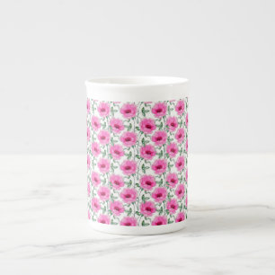 Taza De Porcelana Rosas Rojas Florales Patrón-55501